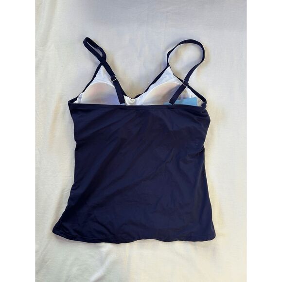 Women's Yoniqui Tankini & Swim Skirt Set, Blue/White, Size Large, Flowers - Picture 5 of 9